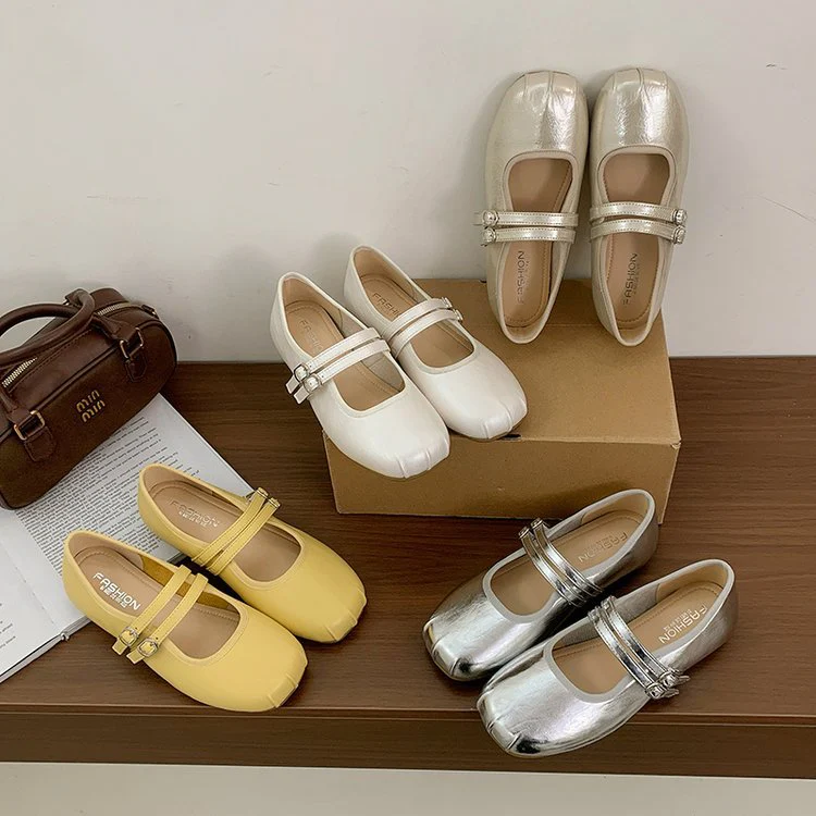 Damen elegante Ballerinas mit doppeltem Riemen und komfortabler Innensohle R&B - Image 4