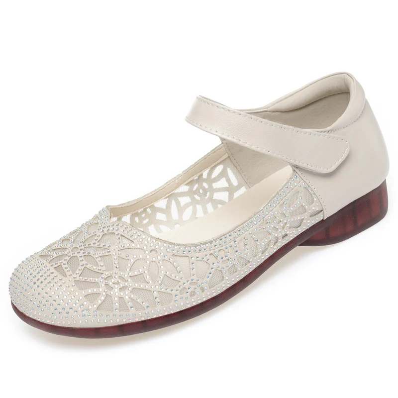 Damen Elegante Ballerinas mit filigranem Blumenmuster und verstellbarem Riemen R&B - Image 7