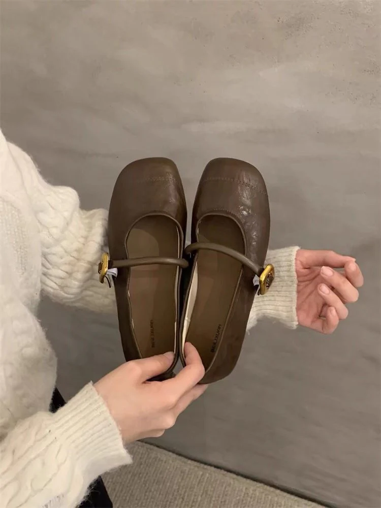 Damen elegante Ballerinas mit modischem Riemen und komfortabler Sohle R&B - Image 7
