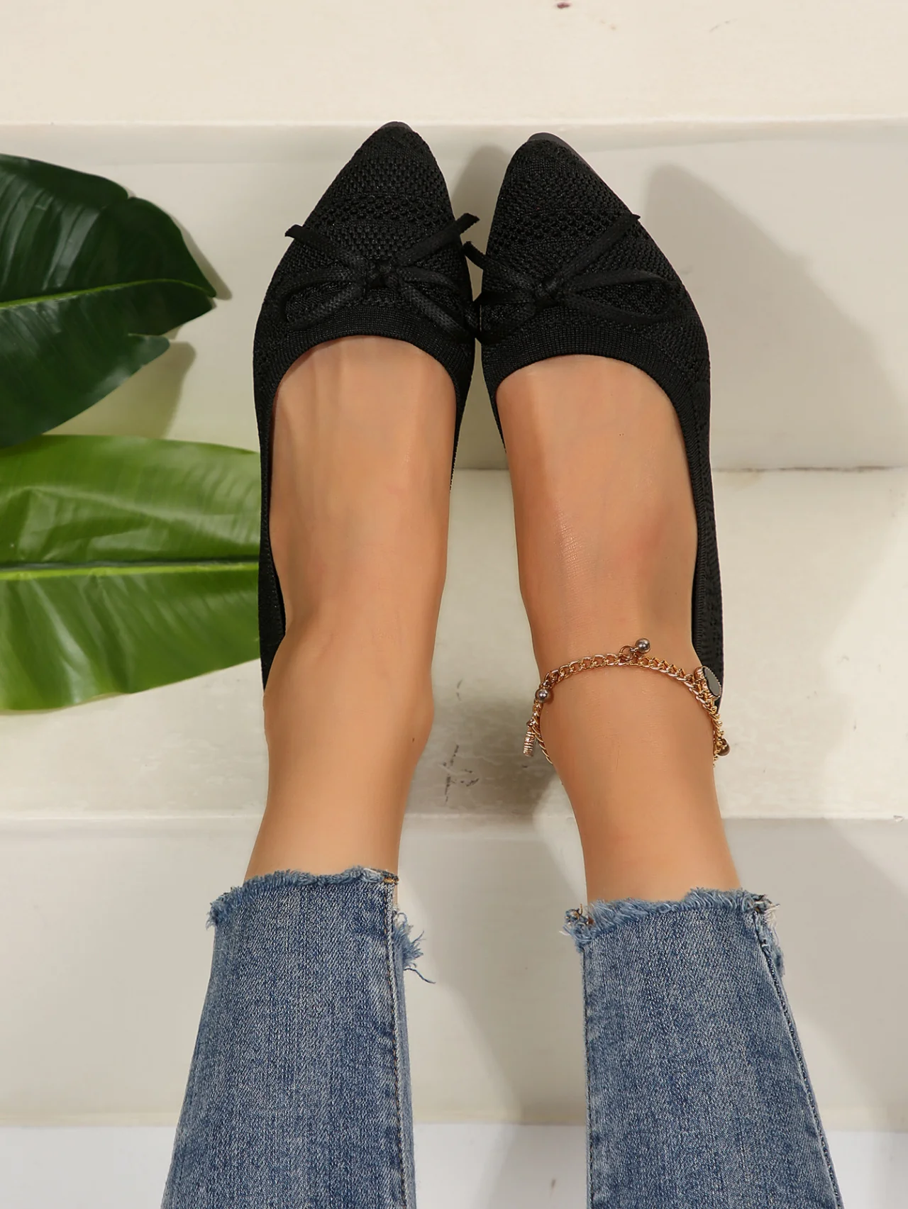 Damen elegante Ballerinas mit modischem Schleifendetail und rutschfester Sohle R&B - Image 8