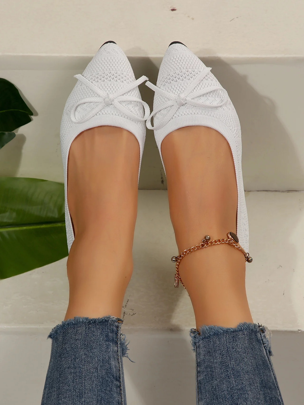 Damen elegante Ballerinas mit modischem Schleifendetail und rutschfester Sohle R&B - Image 9