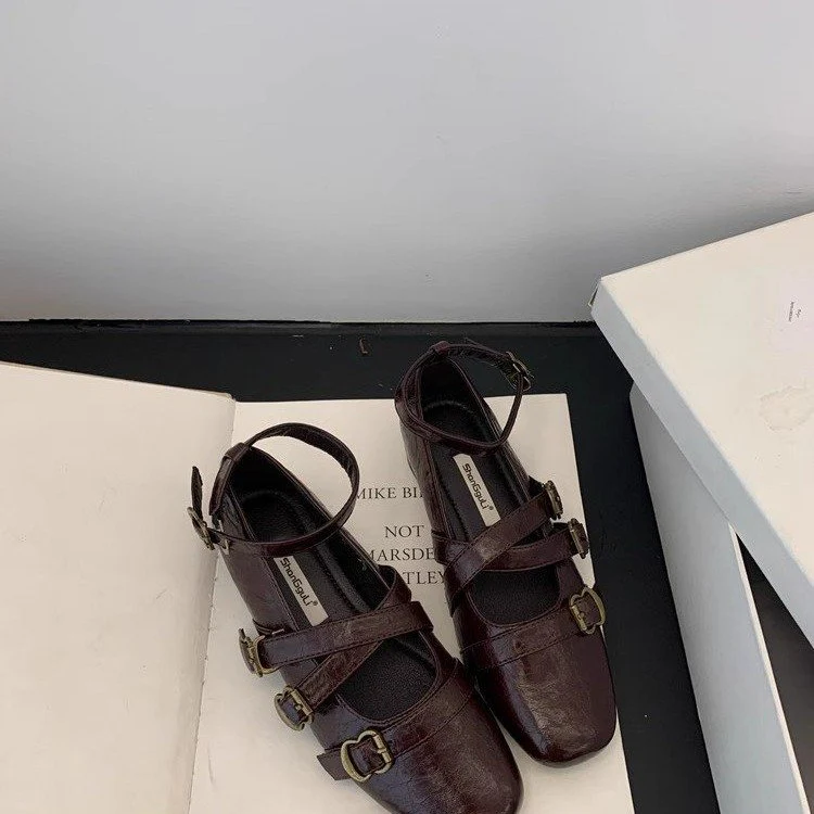 Damen elegante Ballerinas mit modischen Riemchen und verstellbaren Schnallen R&B - Image 3