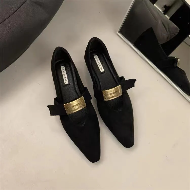 Damen elegante Ballerinas mit modischen Schnallen und hochwertigem Samt R&B - Image 8