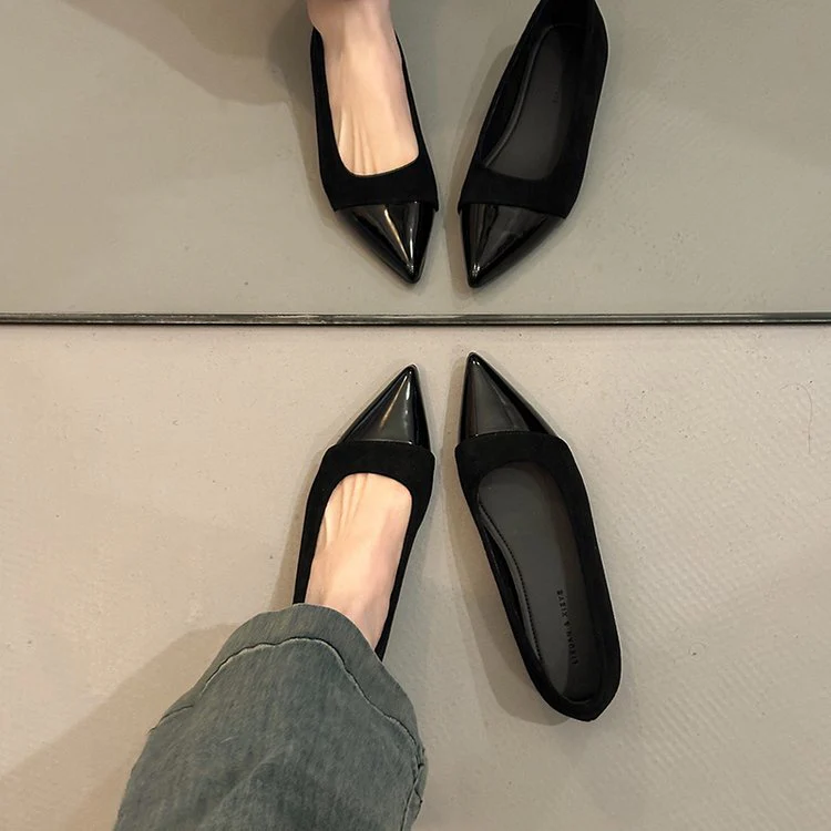 Damen elegante Ballerinas mit spitzem Design und hochwertiger Oberflächenstruktur R&B - Image 2