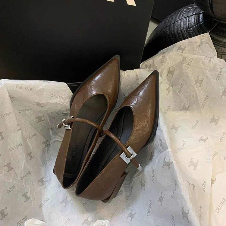Damen elegante Ballerinas mit zeitgemäßem Riemchen und spitzem Design R&B - Image 2