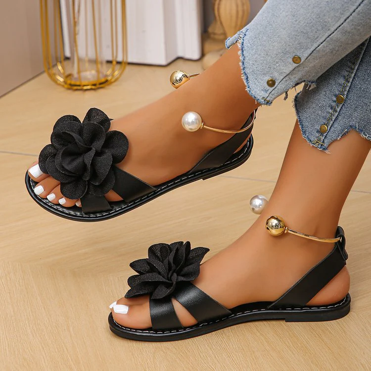 Damen elegante Blumensandalen mit modischen Akzenten R&B - Image 8