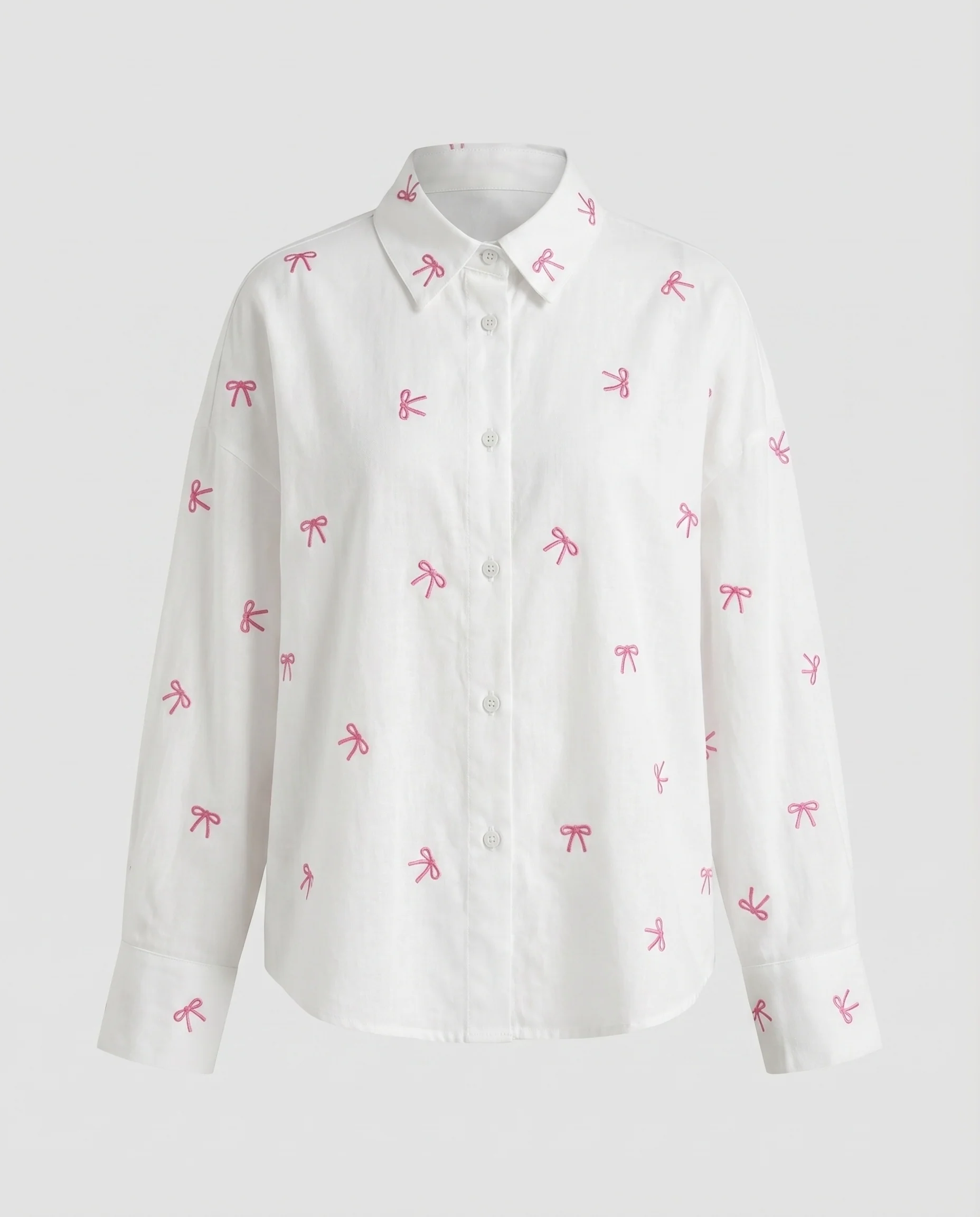 Damen elegante Bluse mit dekorativen Schleifensticken - Image 5