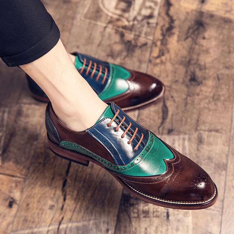 Damen Elegante Brogue-Schuhe aus hochwertigem Leder mit einzigartigen Farbdetails R&B - Image 4