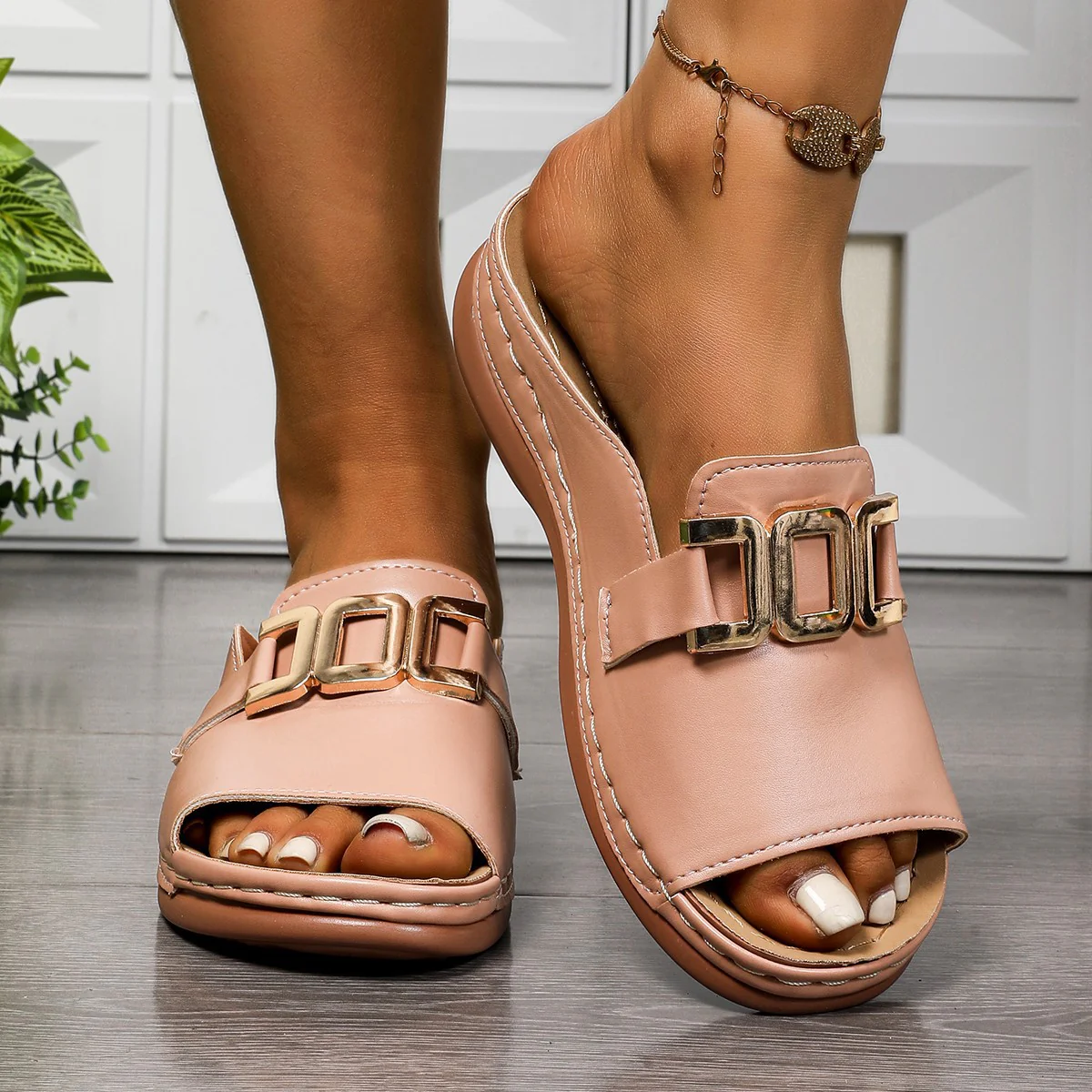 Damen elegante Clogs mit modischem Riemchen und komfortablem Fußbett R&B - Image 7