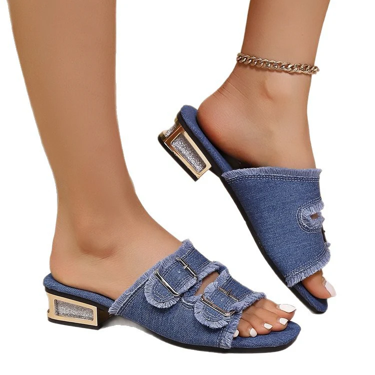 Damen Elegante Clogs mit modischen Fransen und Schmuckdetails R&B - Image 5