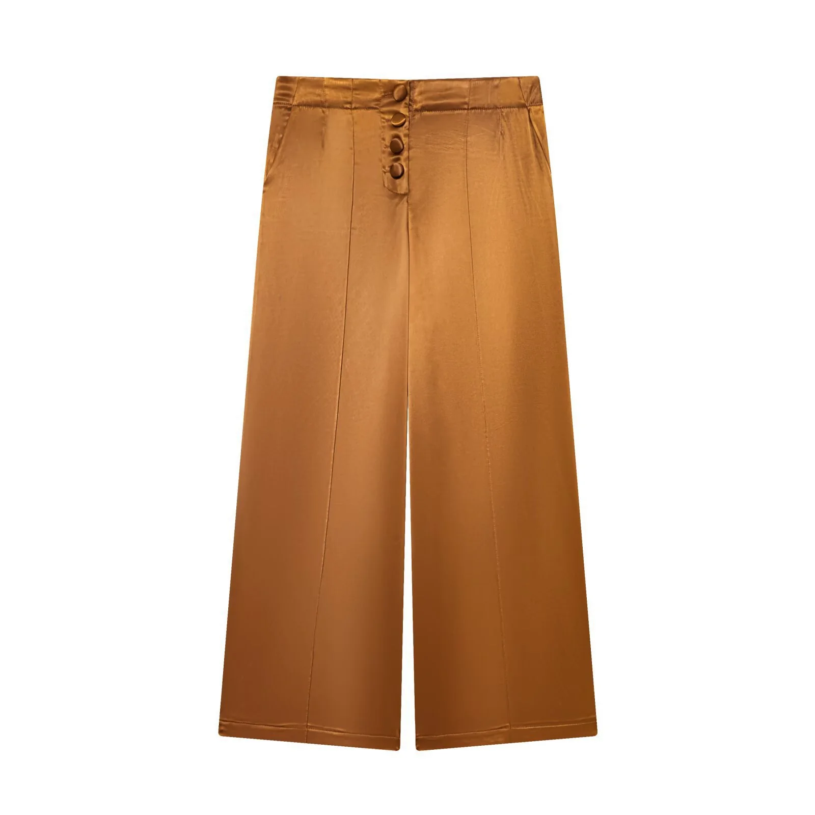 Damen elegante Culotte-Hose mit Knopfdetails und hohem Bund R&B - Image 5
