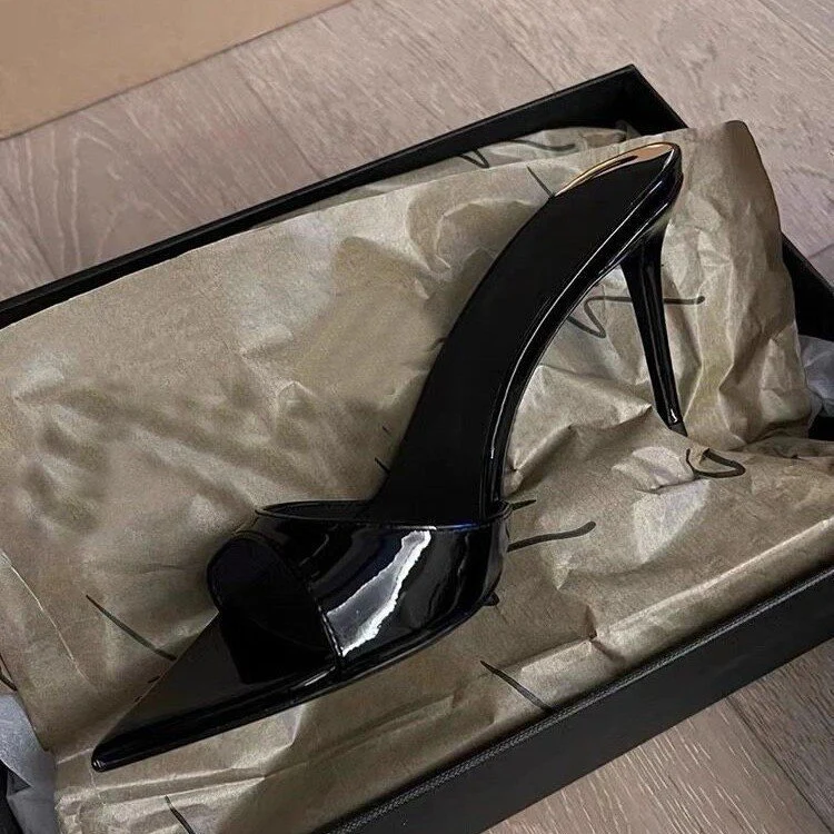 Damen elegante High-Heel Pantoletten mit raffinierter Spitze und bequemer Fütterung R&B - Image 4