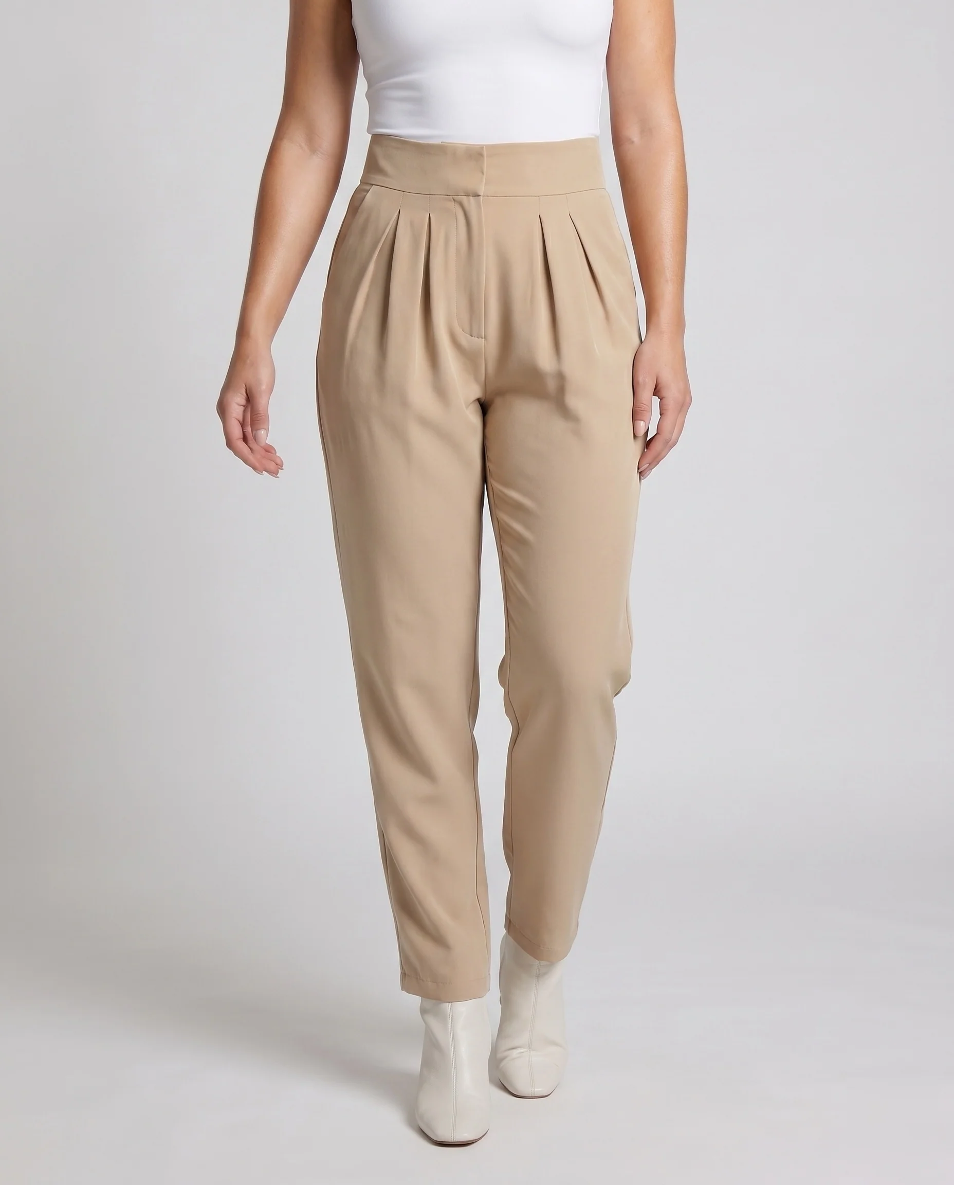 Damen elegante High-Waist Hose mit Falten und praktischen Taschen R&B - Image 2