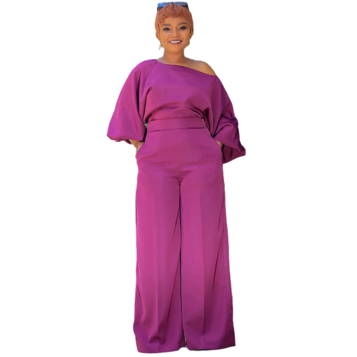 Damen Elegante Hose mit übergroßen Ärmeln und weitem Bein R&B - Image 5