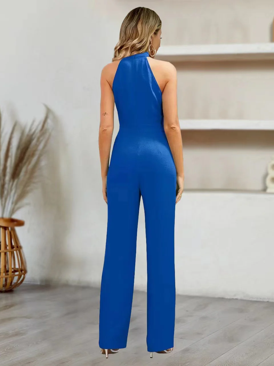 Damen elegante Jumpsuit mit neckholder Design und Bindeband R&B - Image 5