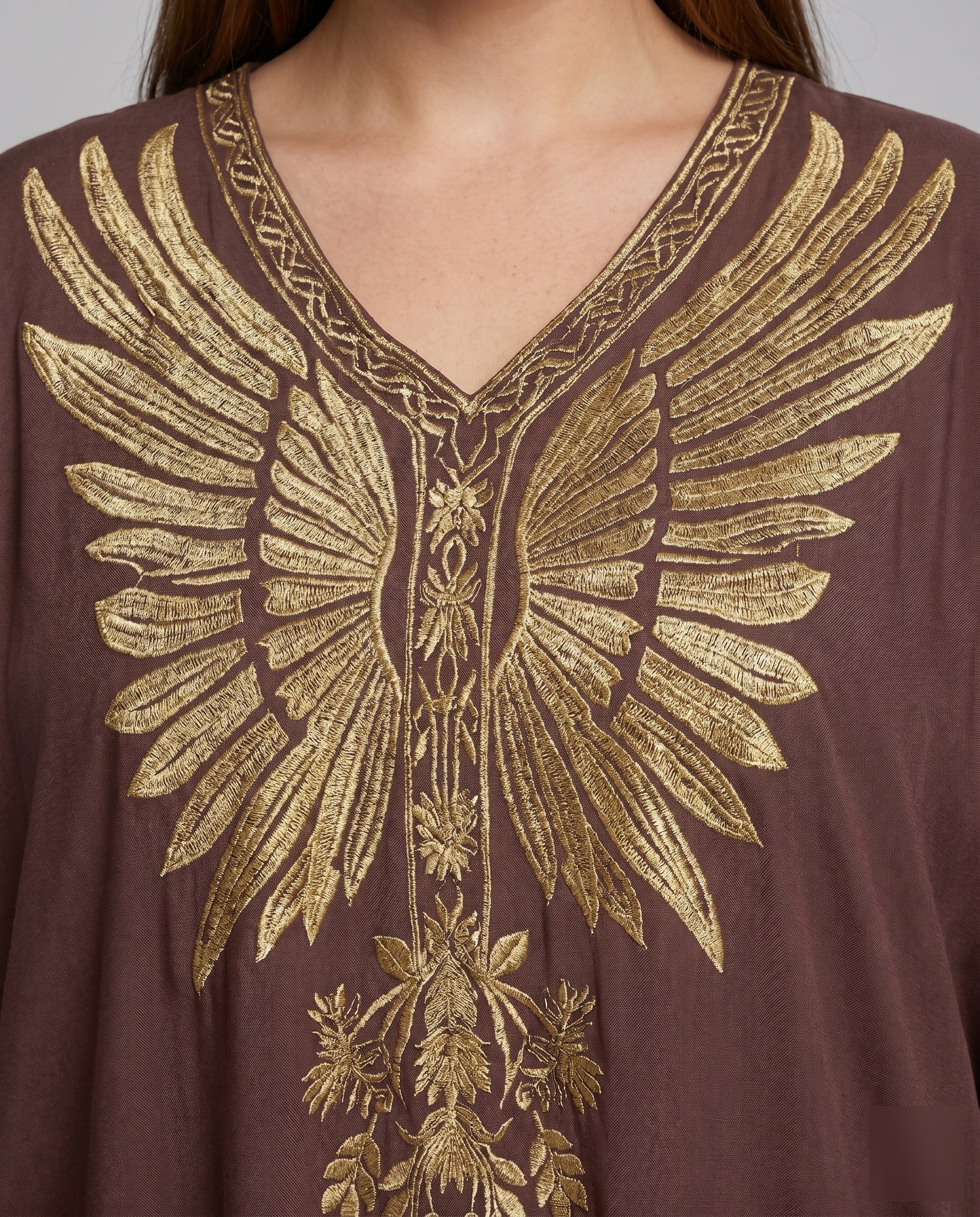 Damen Elegante Kaftanrobe mit kunstvoller Stickerei und weitem Schnitt R&B - Image 2