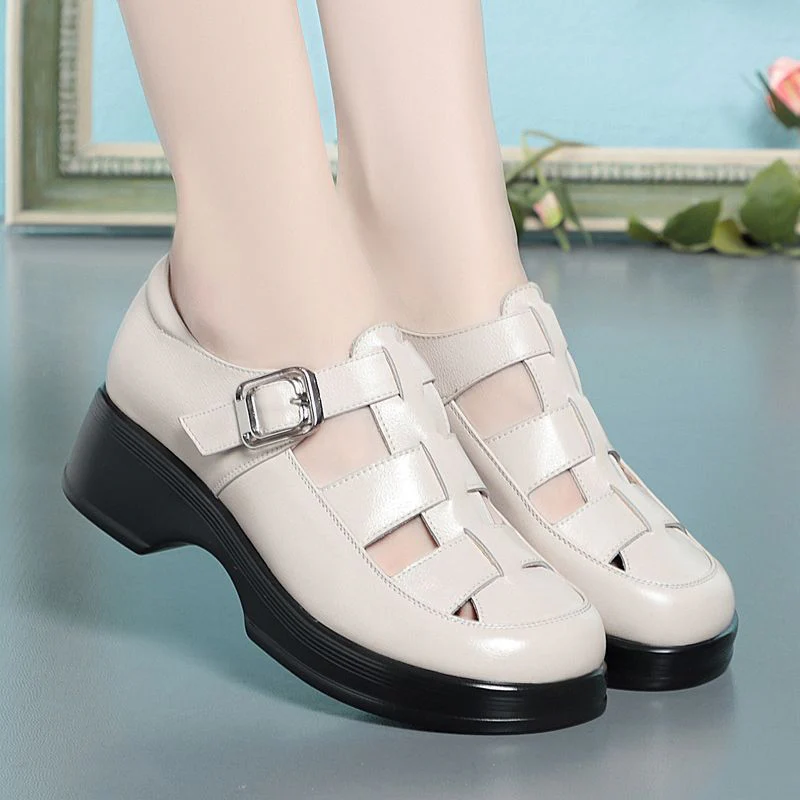 Damen Elegante Komfortsandalen mit verstellbarem Riemen und bequemem Absatz R&B - Image 2