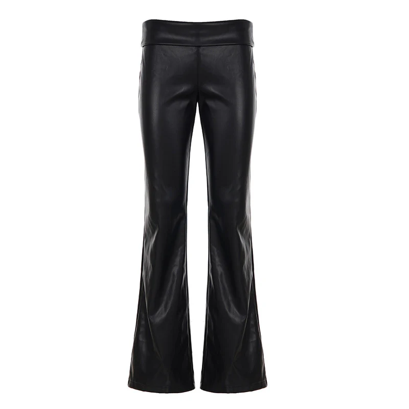 Damen Elegante Kunstlederhose mit transparenten Spitzenakzenten R&B - Image 9
