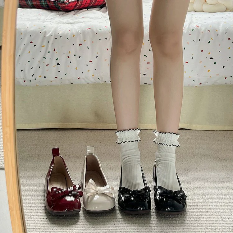 Damen elegante Lackleder-Pumps mit dekorativer Schleife R&B - Image 4