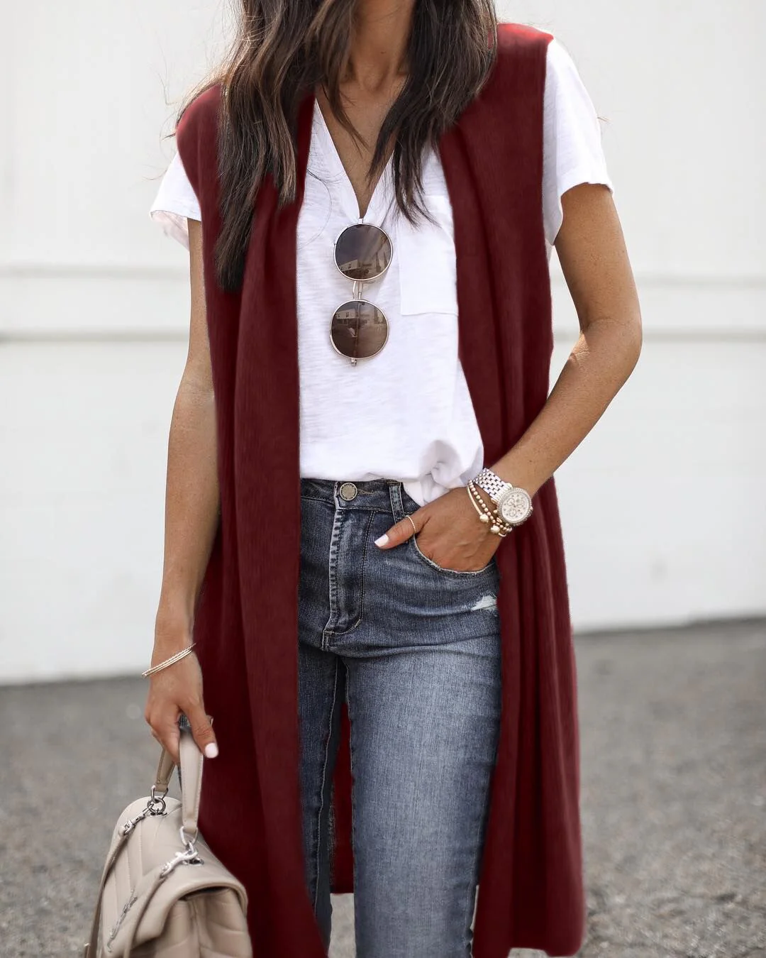 Damen Elegante Langstrickweste im lässigen Stil R&B - Image 13
