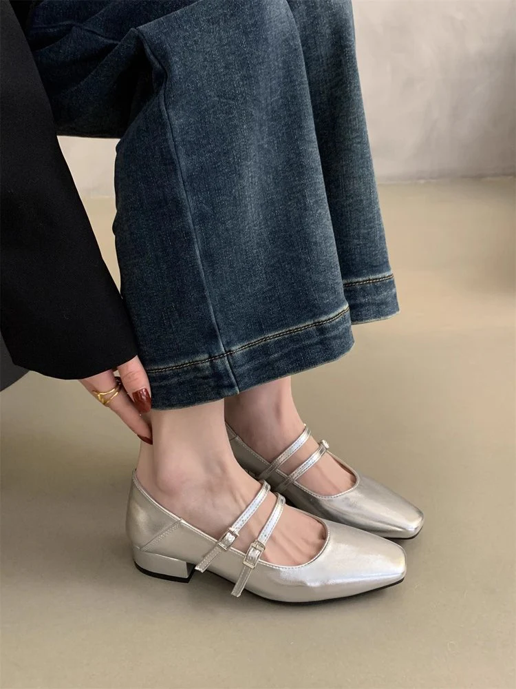 Damen elegante Mary Jane Ballerinas mit modischem Doppelriemen und komfortablem Fußbett R&B - Image 8
