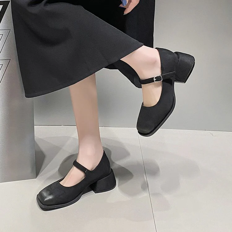 Damen elegante Mary Jane-Blockabsatzschuhe mit modischen Schnallen R&B - Image 6