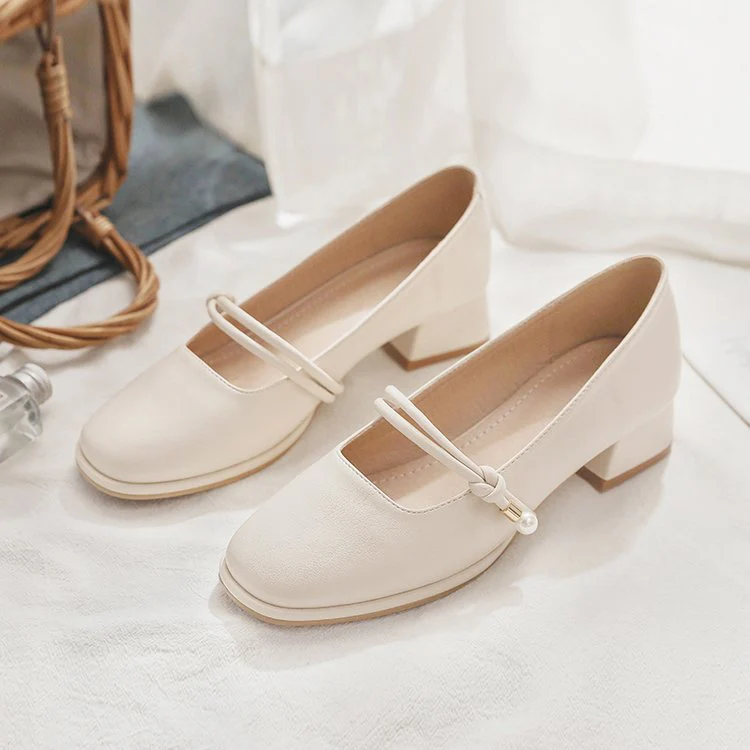 Damen elegante Mary Jane Pumps mit modischem Blockabsatz und feinem Schnallenakzent R&B - Image 2