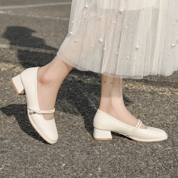 Damen elegante Mary Jane Pumps mit modischem Blockabsatz und feinem Schnallenakzent R&B - Image 4