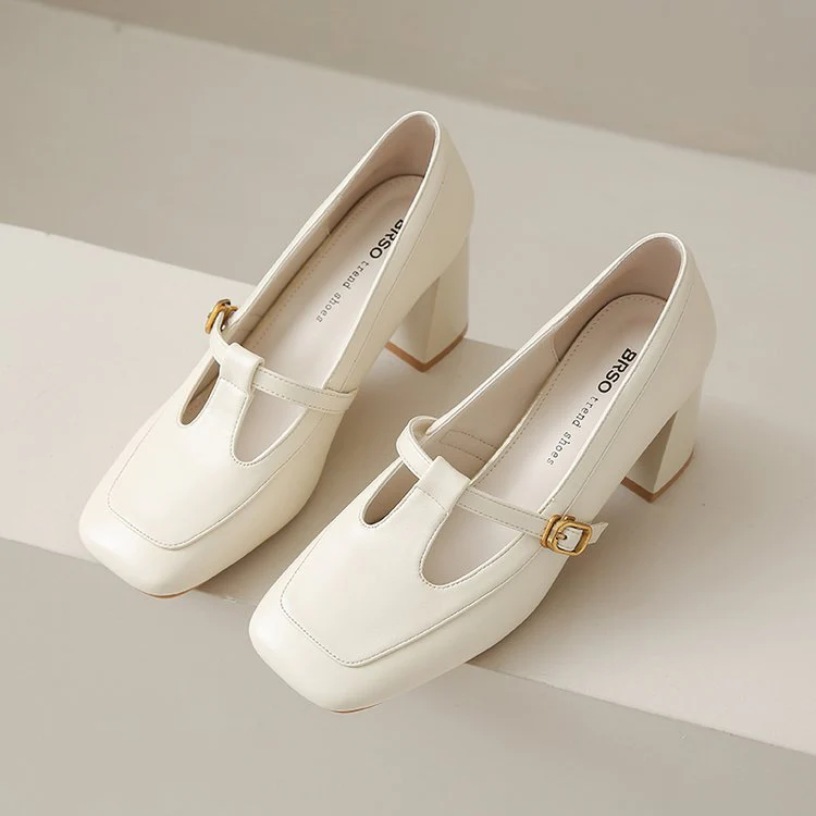 Damen elegante Mary Jane Pumps mit modischem Blockabsatz und verstellbarem Riemchen R&B - Image 7
