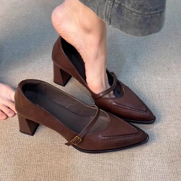 Damen elegante Mary Jane Pumps mit modischem Riemchen und komfortablem Blockabsatz R&B - Image 6