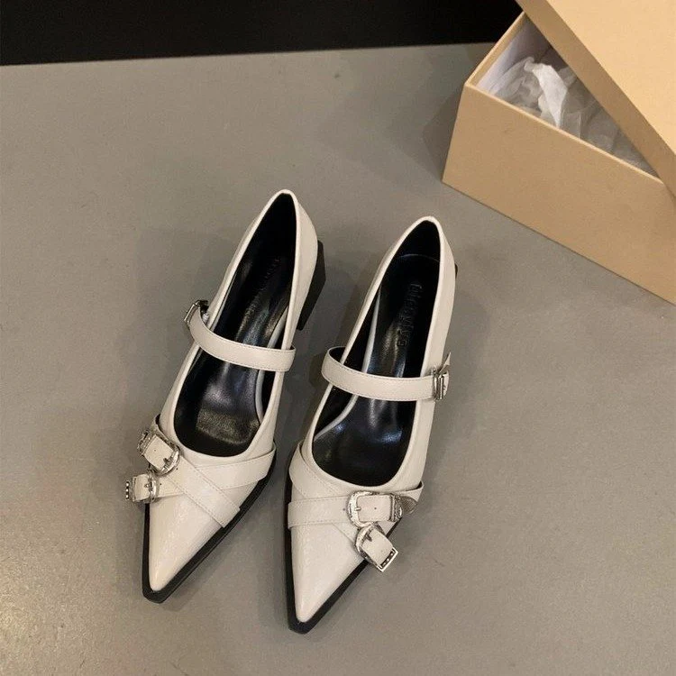 Damen elegante Mary Jane Pumps mit modischer Schnalle und bequemer Blockabsatz R&B - Image 4