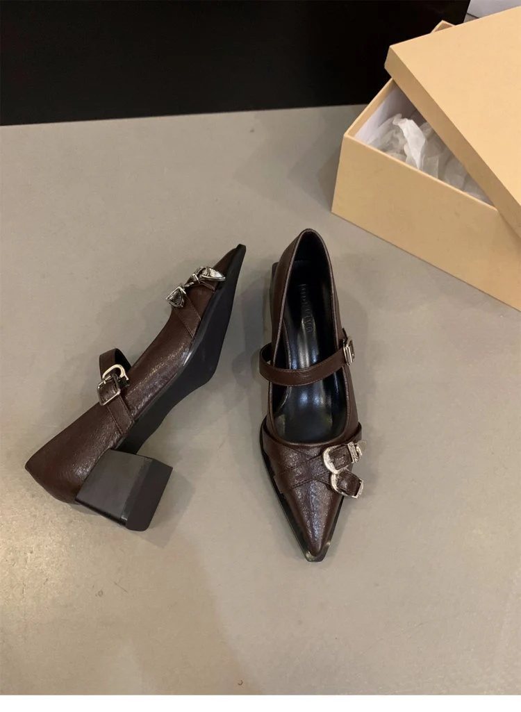 Damen elegante Mary Jane Pumps mit modischer Schnalle und bequemer Blockabsatz R&B - Image 6