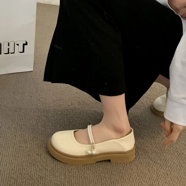 Damen elegante Mary Jane Schuhe mit modischen Perlenakzenten R&B - Image 2
