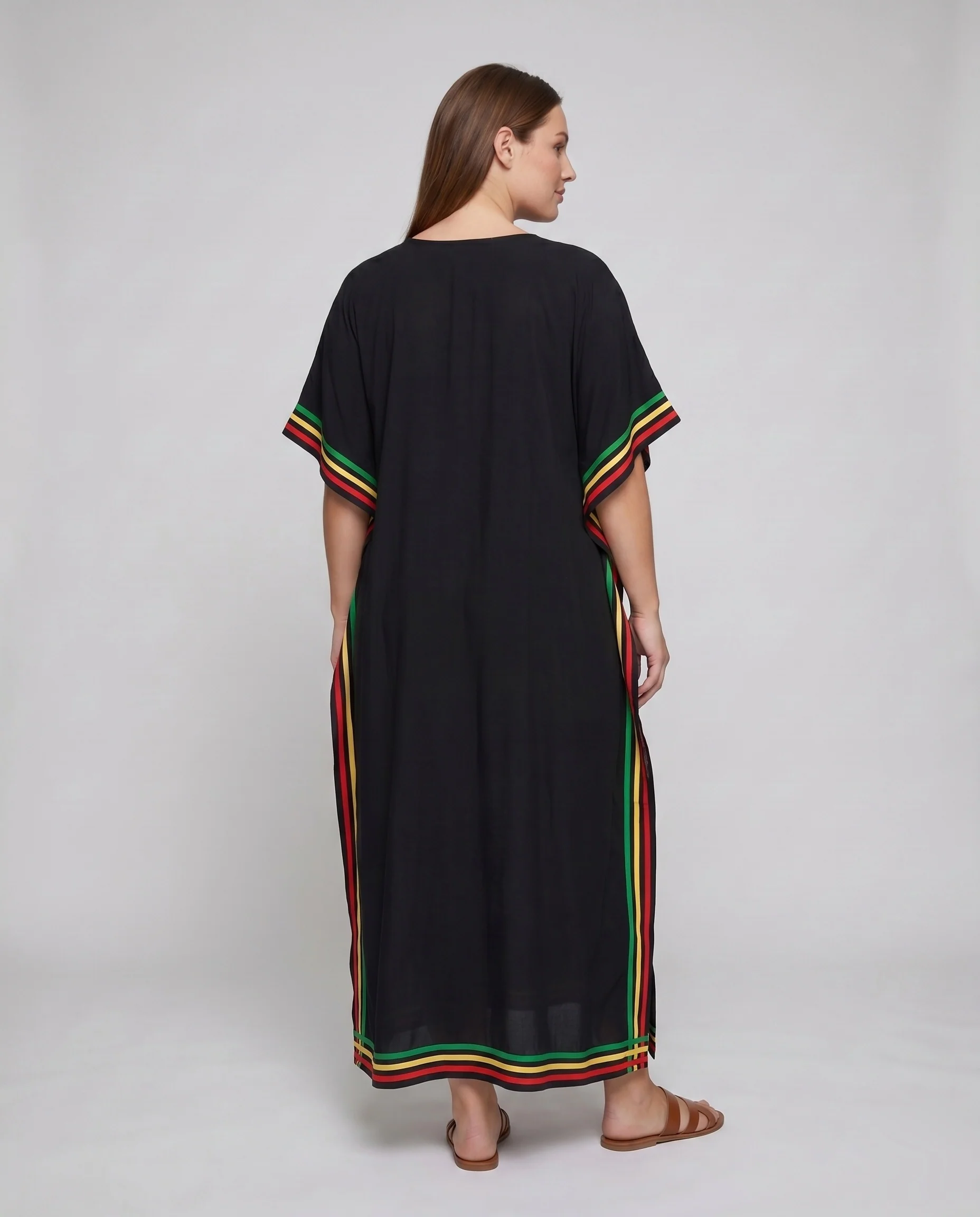 Damen elegante Maxirobe mit farbigen Akzenten R&B - Image 3