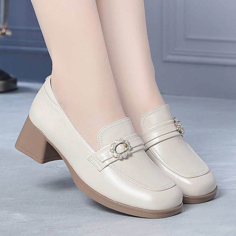 Damen Elegante Mokassins mit modischem Schmuckdetail und komfortablem Blockabsatz R&B - Image 3