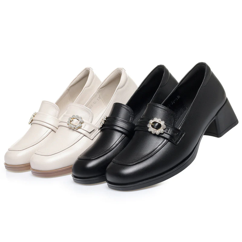 Damen Elegante Mokassins mit modischem Schmuckdetail und komfortablem Blockabsatz R&B - Image 4