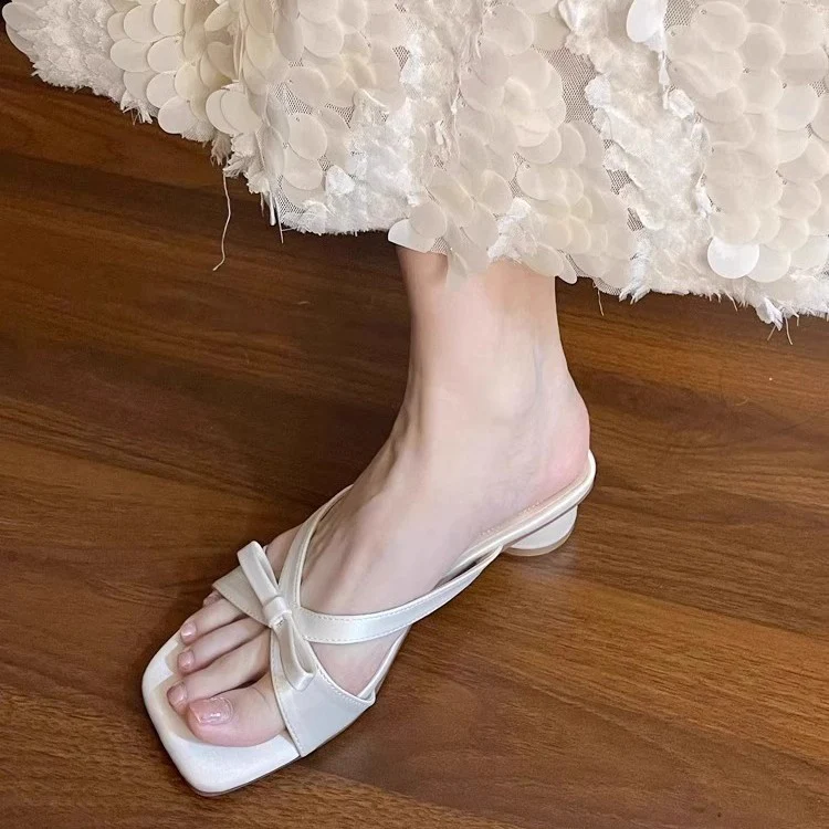 Damen elegante Mules mit dekorativem Schleifenakzent R&B - Image 4