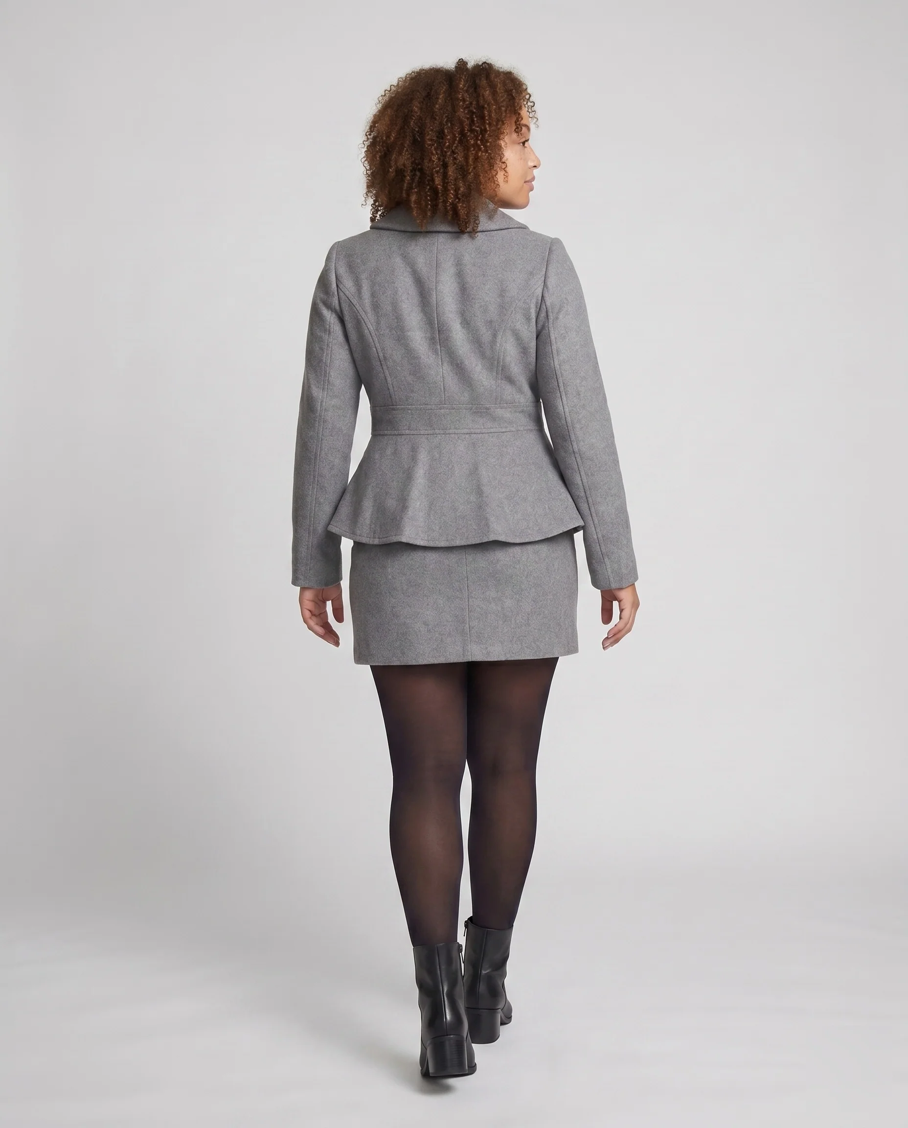 Damen elegante Peacoat mit abnehmbarer Taillengürtel und auffälligen Knöpfen R&B - Image 4