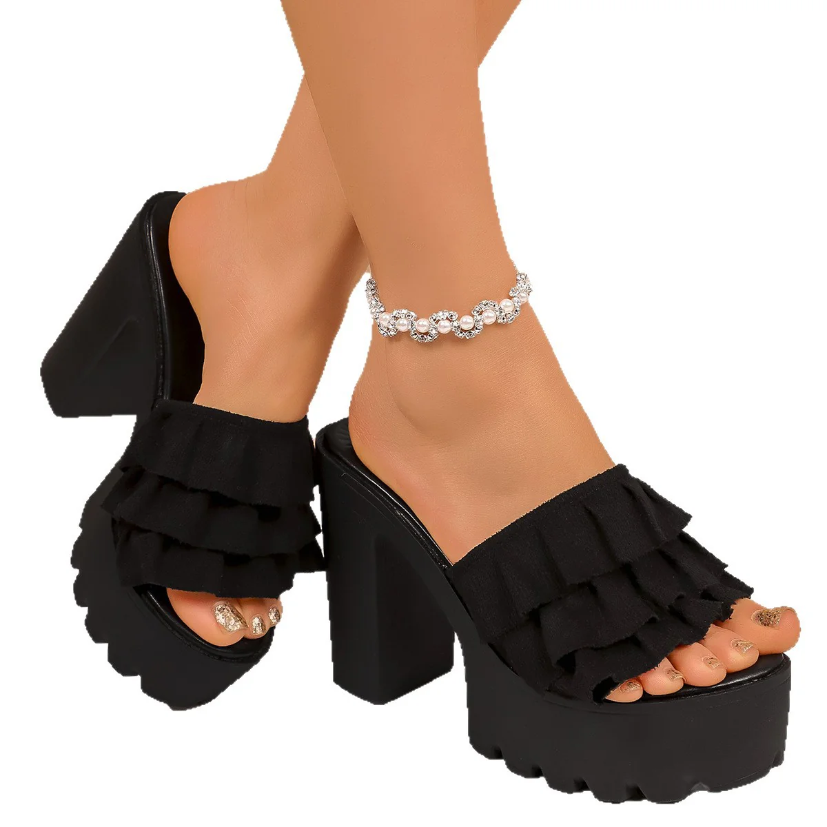 Damen Elegante Plateau-Sandalen mit raffinierten Rüschendetails R&B - Image 5