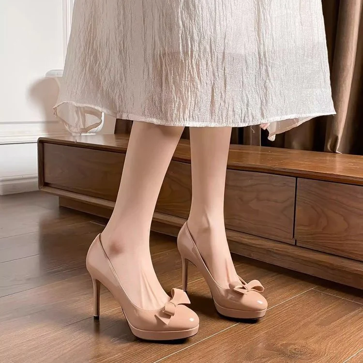 Damen elegante Pumps mit entzückendem Schleifendetail und hohem Absatz R&B - Image 4