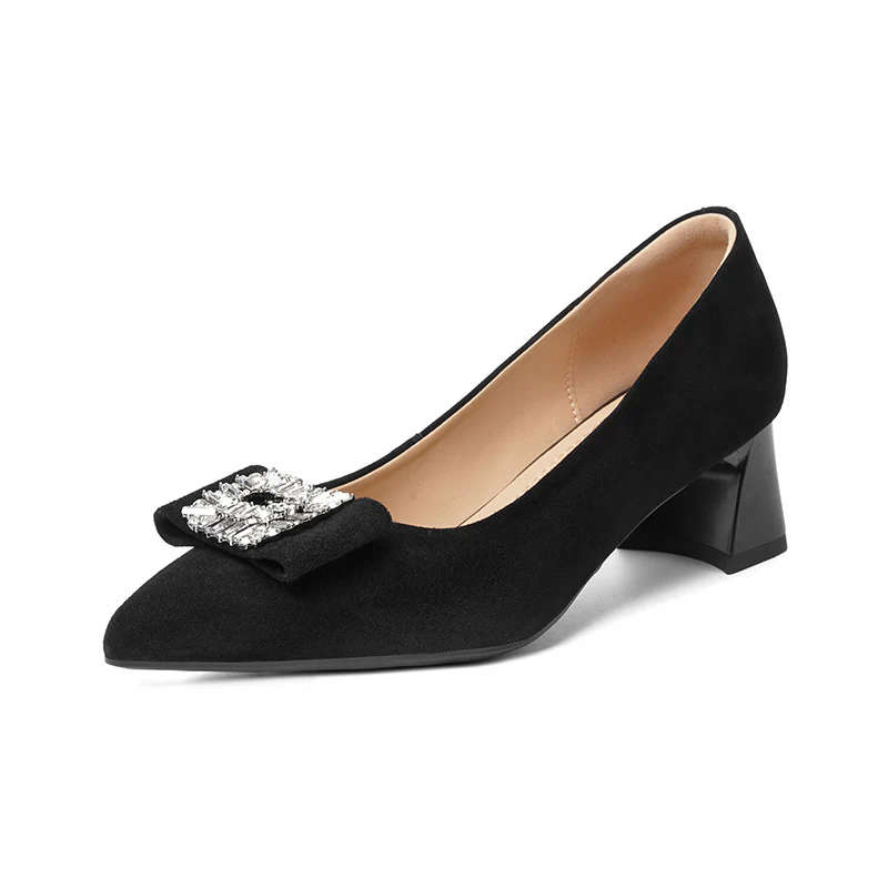 Damen elegante Pumps mit luxuriösem Schmuckdetail und komfortablem Blockabsatz R&B - Image 5
