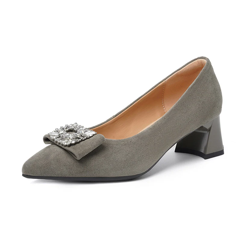 Damen elegante Pumps mit luxuriösem Schmuckdetail und komfortablem Blockabsatz R&B - Image 7