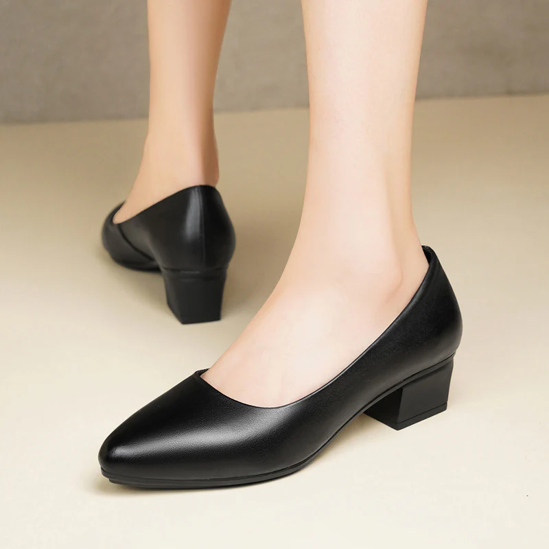 Damen elegante Pumps mit strukturiertem Blockabsatz R&B - Image 2
