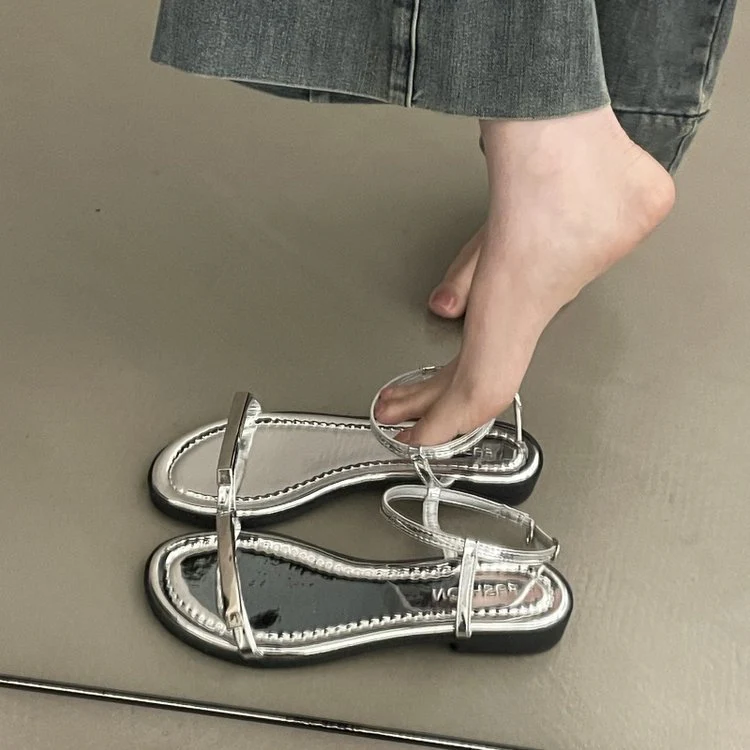 Damen elegante Riemchen-Sandalen mit modischem Glitzerakzent R&B - Image 6