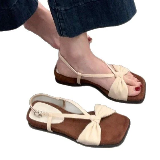 Damen elegante Sandalen mit dekorativem Schleifendetail und rutschfester Sohle R&B - Image 5