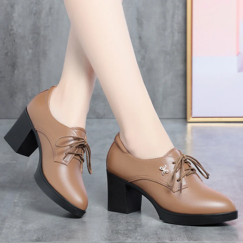 Damen Elegante Schnür-Pumps mit klassischem Blockabsatz und modischer Spitzensilhouette R&B - Image 3
