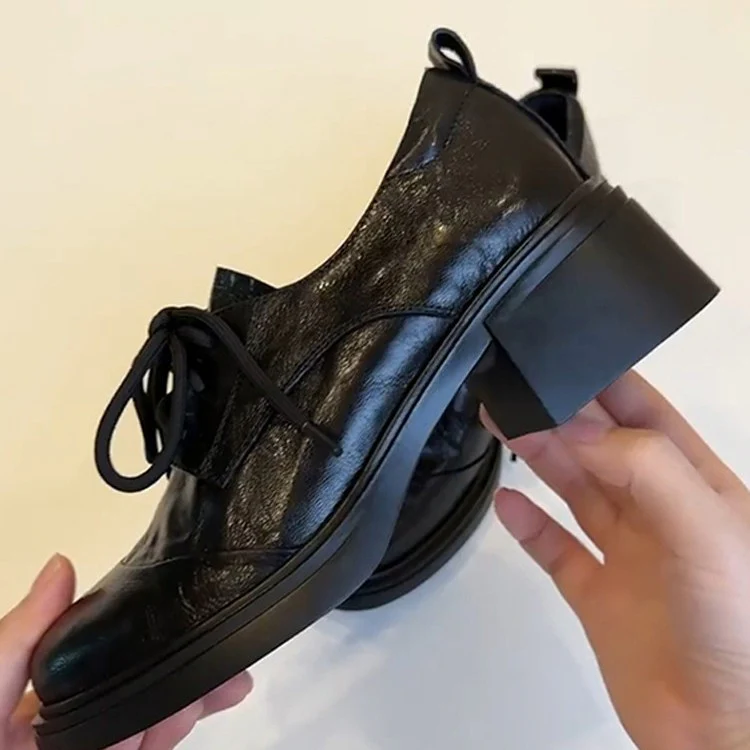 Damen elegante Schnürschuhe aus hochwertigem Kunstleder mit modischem Design R&B - Image 3