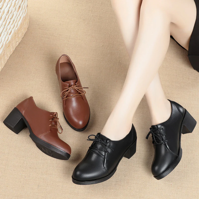 Damen Elegante Schnürschuhe mit komfortablem Blockabsatz und weichem Innenfutter R&B - Image 3
