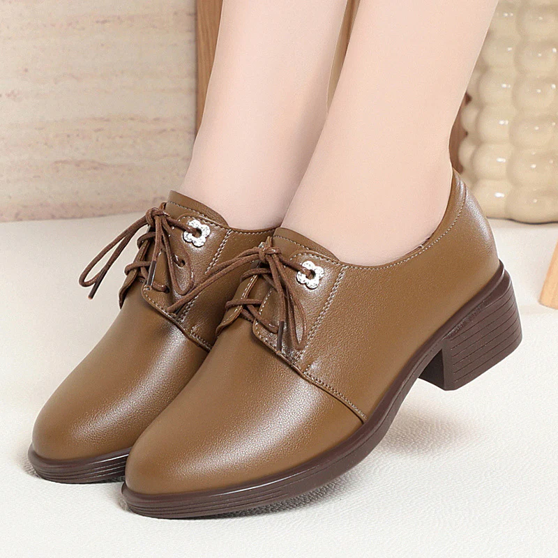 Damen Elegante Schnürschuhe mit modischem Absatz und komfortablem Innenfutter R&B