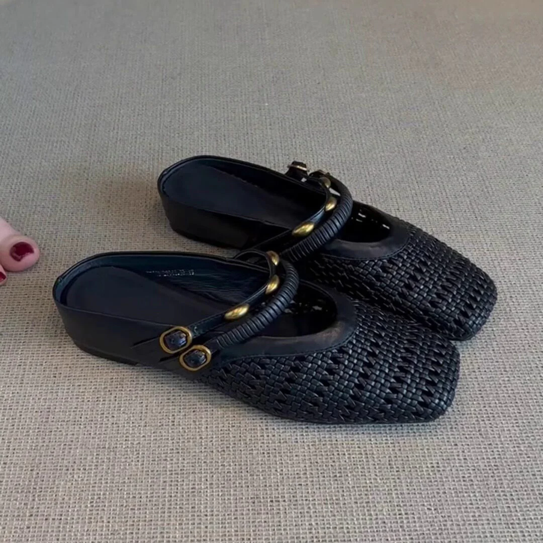 Damen elegante Sling-Pantoletten mit dekorativen Riemen und komfortablem Fußbett R&B